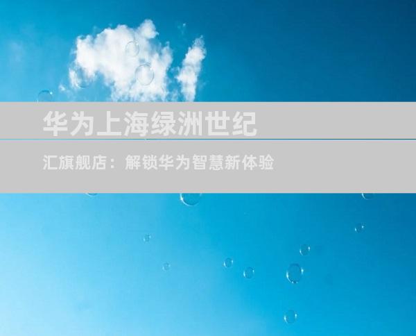 华为上海绿洲世纪汇旗舰店：解锁华为智慧新体验