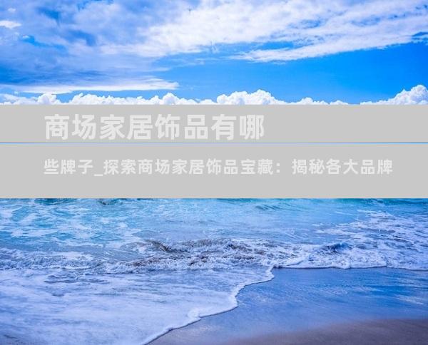 商场家居饰品有哪些牌子_探索商场家居饰品宝藏：揭秘各大品牌