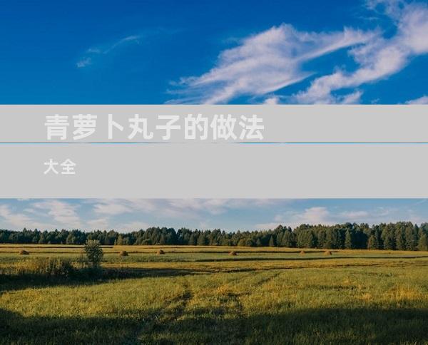 青萝卜丸子的做法大全